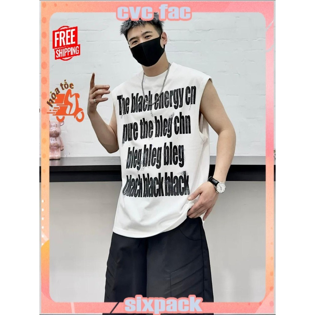 Áo thun Tanktop Cổ tròn in THE BLACK BLEG ICVCVNI Unisex
