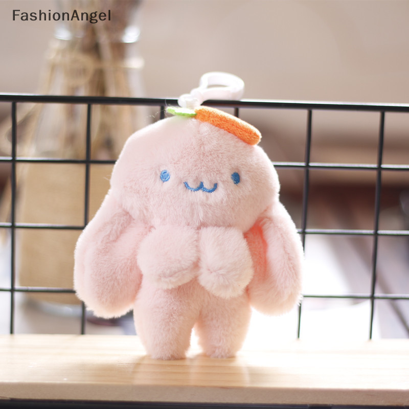 FashionAngel 1Pc Sang Trọng Dài Tai Củ Cải Schoolbag Móc Khóa Hoạt Hình Túi Mặt Dây Chuyền TH