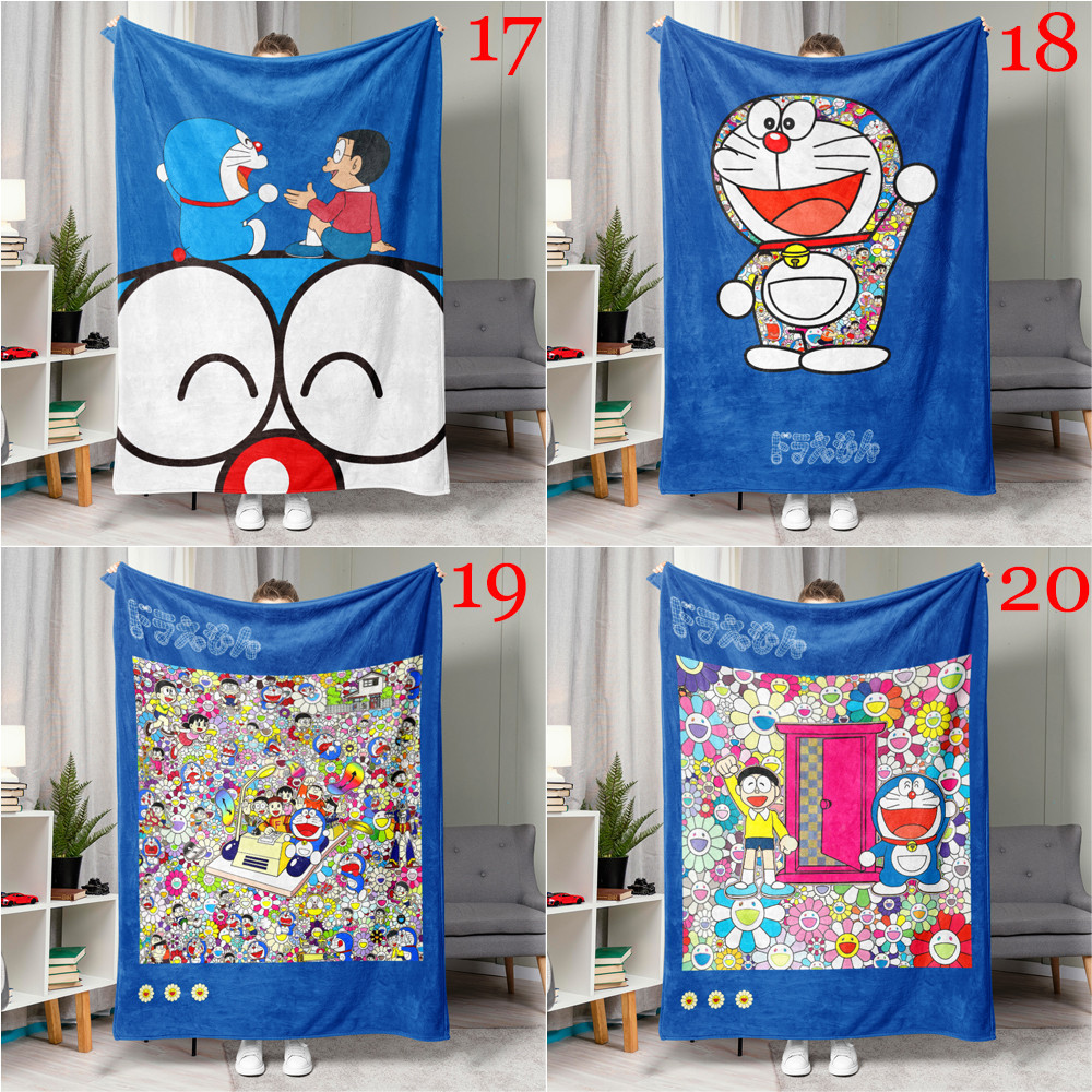 Dễ Thương Doremon Flannel Chăn Một Mặt In Flannel Chăn Điều Hòa Không Khí Món Quà Tốt Nhất Cho Trẻ Em