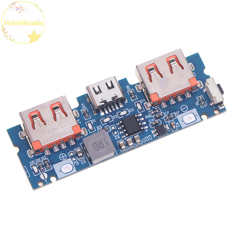 Hdmnatalie DIY Bo Mạch Chủ 5V 2.4A Micro Type-C Di Động Lithium Sạc Ban LED Dual USB 18650 Booster Module VN