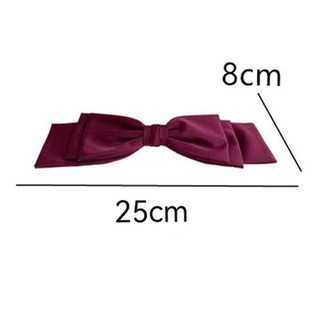 Nơ kẹp tóc lớn màu hồng đen bằng satin, bền nhiều lớp, phong cách thời trang Hàn Quốc