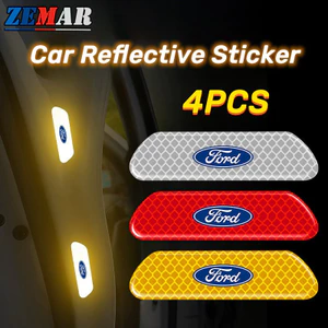 4 Ford Cửa Xe Phản Quang Miếng Dán Chống Trầy Xước Miếng Dán Cảnh Báo An Toàn Xe Miếng Dán Sáng Dạ Quang Vào Ban Đêm Cho Xe Ford Fiesta Ranger Ecosport Focus Everest Mustang Escape