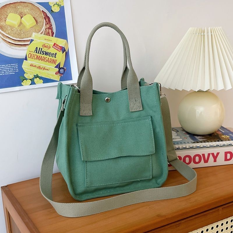 Túi đeo vai Nhật Bản Túi vải đeo vai Túi vải hai mặt Túi Tote ba chiều Túi vải Reticule Túi đeo chéo đa chức năng đơn giản Túi Tote đeo vai