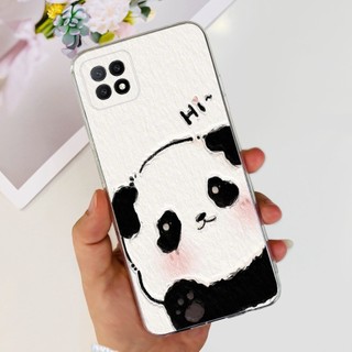 Vỏ Mềm Cho OPPO A73 5G Ốp điện thoại CPH2161 Gấu Trúc Đáng Yêu Phi Hành Gia Silicon Trong Suốt TPU Mỏng Ốp điện thoại Cho OPPO A53 A72 5G Ốp điện thoại