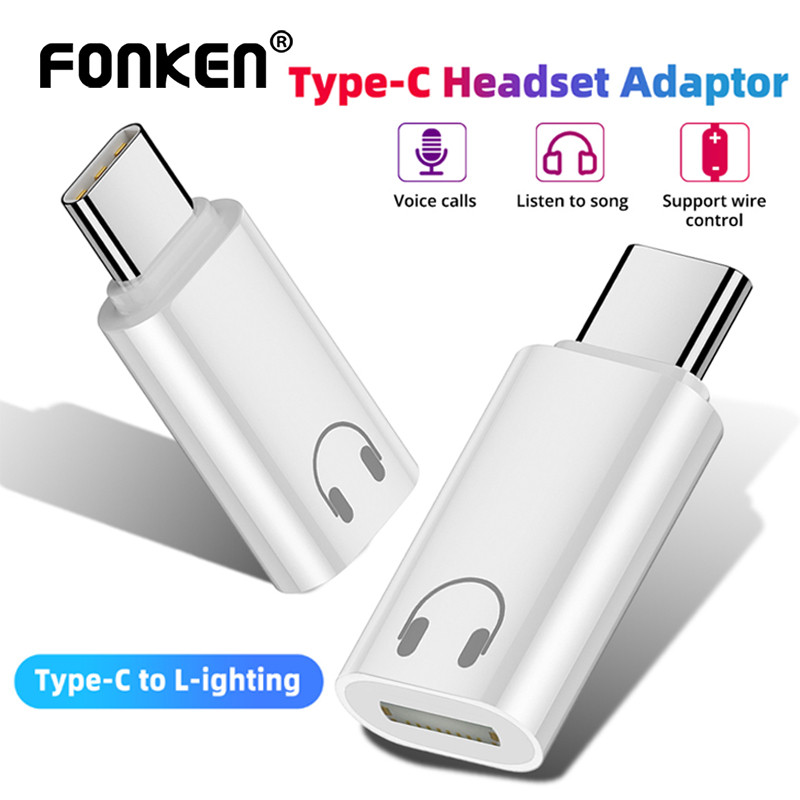 Fonken Loại C sang IOS Tai Nghe Bộ Chuyển Đổi Âm Thanh USB C Nam Sang IOS Nữ Tai Nghe Chuyển Đổi Cho iPh 16 15 Điện Thoại Máy Tính Bảng