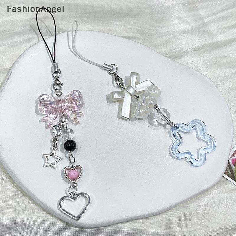 FashionAngel 1 Hạt Dễ Thương Handmade Cô Gái Ngọt Ngào Móc Khóa Cho IP 11 Camera Y2K Tình Yêu Ngôi Sao Năm Cánh Điện Thoại Quyến Rũ Mặt Dây Chuyền VN