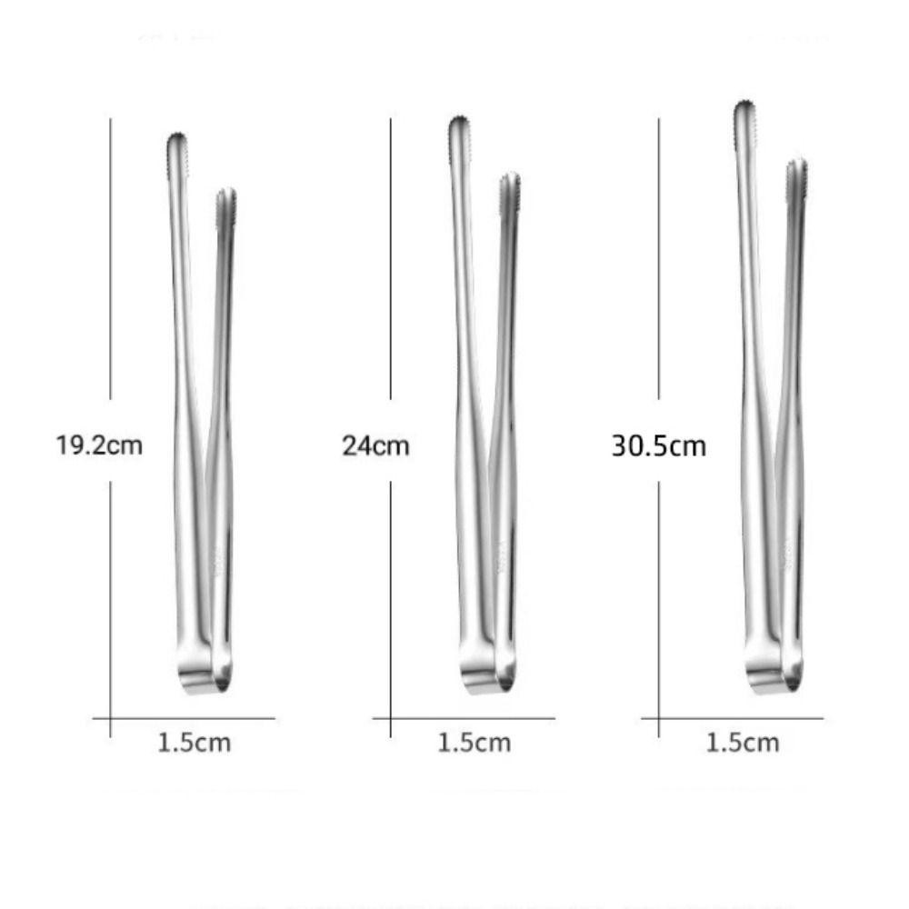GỖ 1 Cái Kẹp Thịt Nướng, Kẹp Bánh Mì Inox 304 Dày, Kẹp Thực Phẩm Đa Năng Chống Trơn Trượt Di Động Kéo Dài Đa Năng Dụng Cụ Cắm Trại