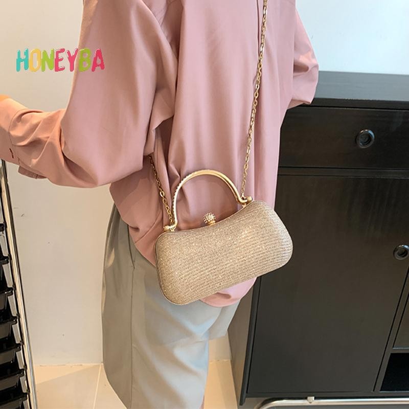 < Honeyba > Túi đeo chéo đeo vai PVC nhỏ dễ thương dành cho nữ Hit Túi xách dự tiệc sang trọng và ví ly hợp du lịch nữ