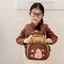 Ba lô Capybara AWNGD, Túi đi học Capybara nhẹ bằng Nylon, Ba lô mẫu giáo hoạt hình nhiều lớp dung tích lớn