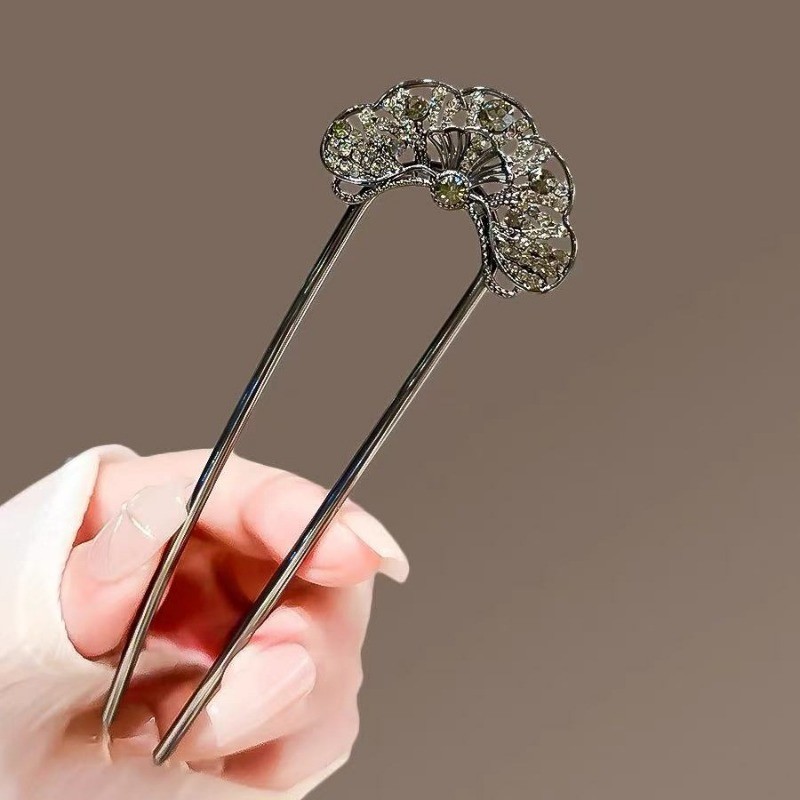 Mauropoli [Sẵn Sàng] Kẹp Tóc Han Kim Cương Giả Hình Quạt Cao Cấp Nữ Mới Trung Quốc Hiện Đại Đơn Giản Kẹp Tóc Lược Hình Chữ U Độc Đáo Kẹp Tóc