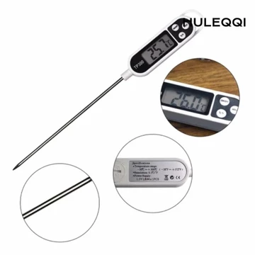 Nhiệt kế thực phẩm kỹ thuật số HULEQI, Nhiệt kế thịt đầu dò dài đọc tức thì, Phạm vi nhiệt độ chống nước -50°C đến + 300°Màn hình đèn nền C Nhiệt kế nhà bếp điện tử Nấu ăn