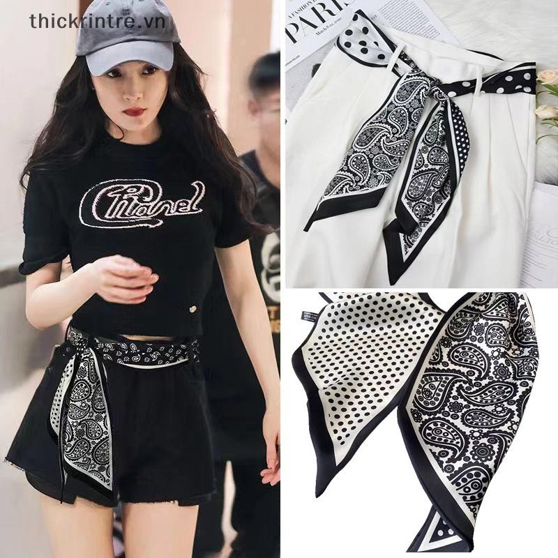 Thi Dài Lụa Nhỏ Satin Khăn Nữ Thắt Lưng Trang Trí Nữ Cổ Vát Khăn Hàn Quốc Đa Năng Tóc Ruy Băng VN