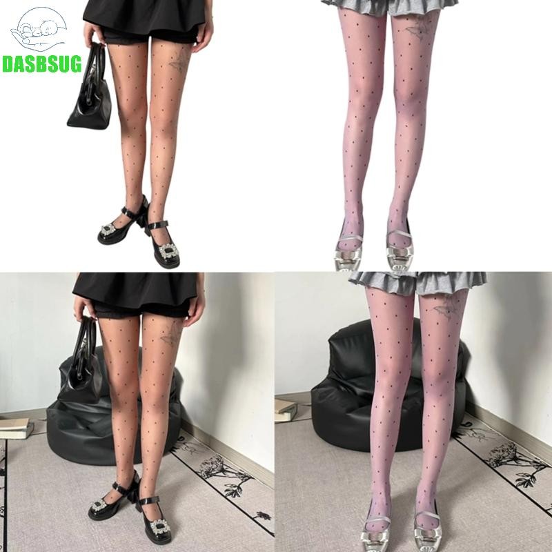 Dasbsug Nữ Vintage Chấm Nhỏ Họa Tiết Quần Mỏng Kẹo Màu Sheer Lụa Quần