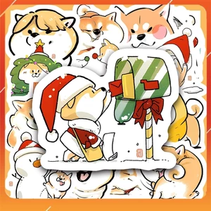 Hộp 25 Miếng Dán Sticker HÌNH SHIBA GIÁNG SINH ĐÁNG YÊU - Chống Thấm Nước Trang Trí laptop, vali - NSX Gì Cũng In