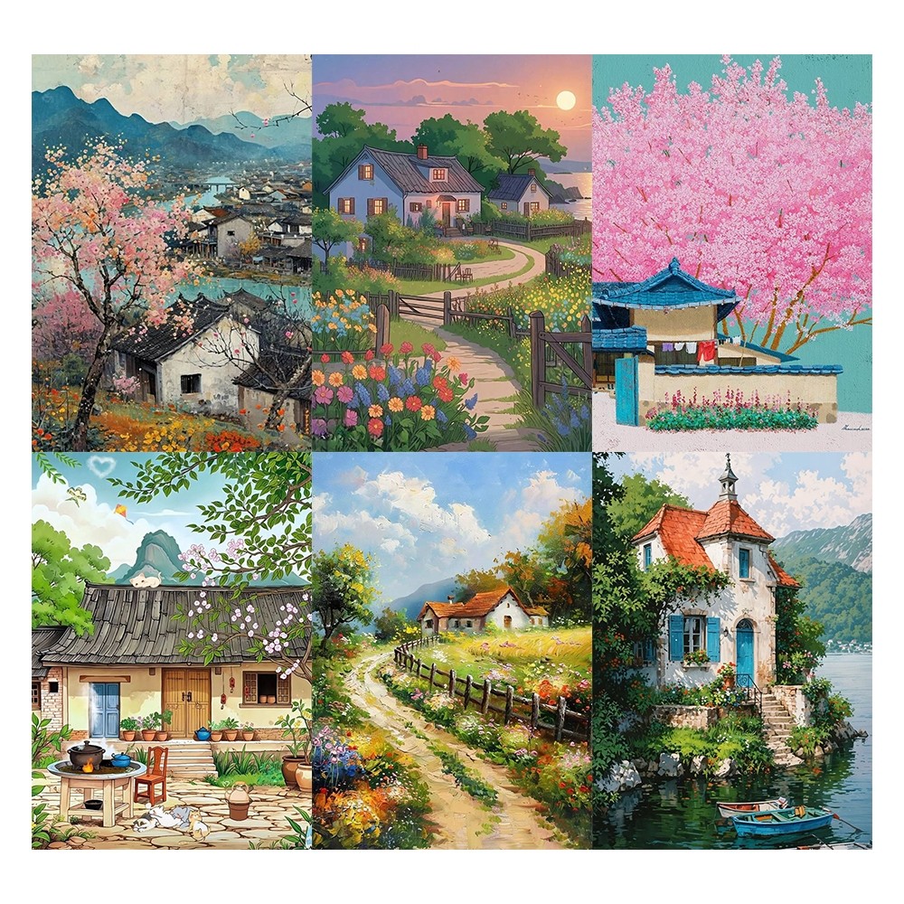 [Giấy] A5 In Màu - Set 50 Tờ Poster Giấy Dán Tường - HÌNH PHONG CẢNH MÙA XUÂN - Decor Trang Trí Nhà | MS: 111583