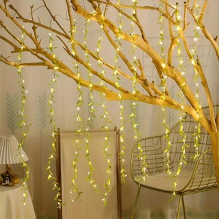 CORESSPACE Hoa Nhân Tạo, Hộp Pin 2M 20Light Đèn Rèm Liễu, Luôn Trên Cây Giả Cây Nho Để Bàn Trang Trí Dây Giả Lá Dây Đèn