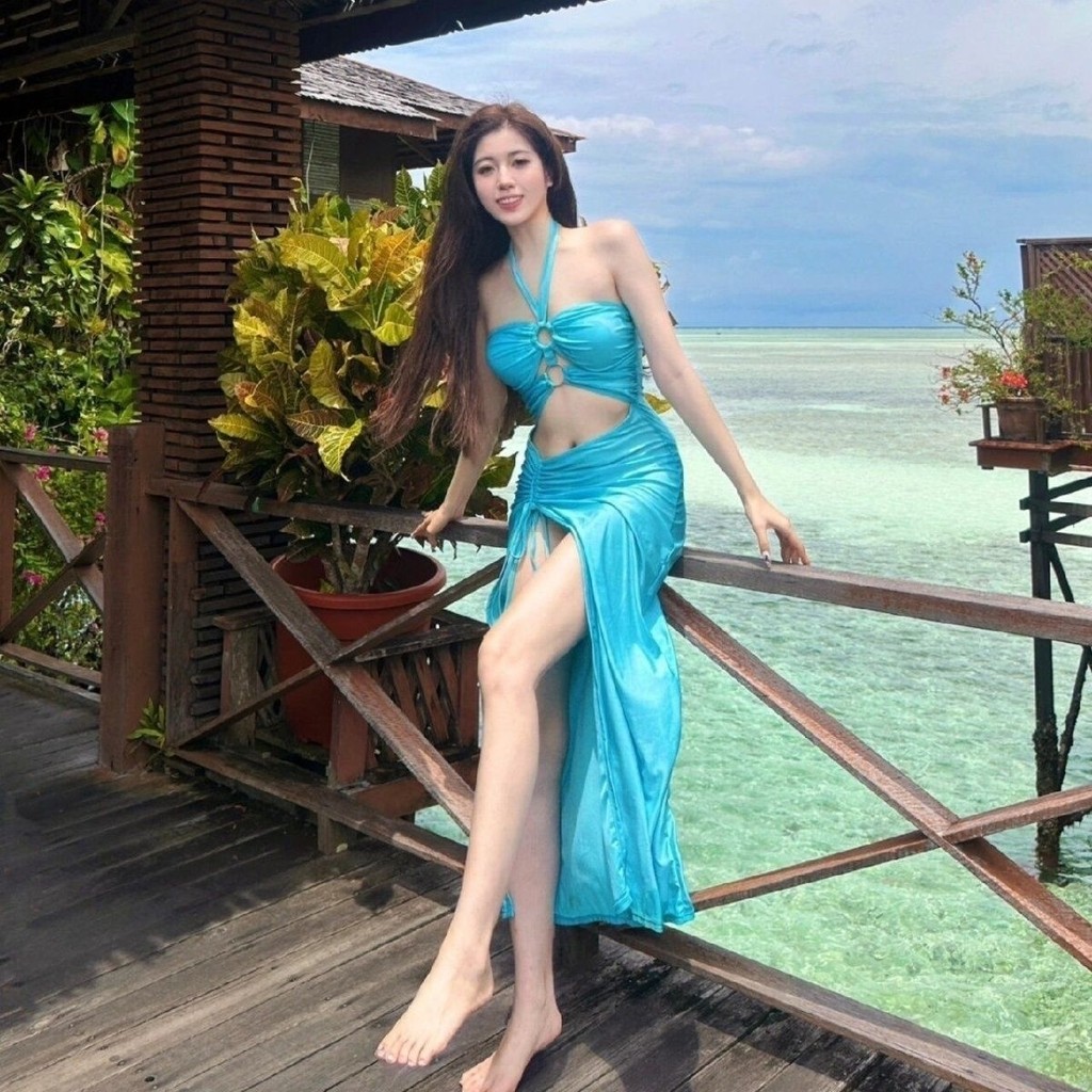 Pháp Nguyên Chất Desire Phong Cách Dây Váy Một Mảnh Đồ Bơi Nữ Niche Dây Sang Trọng Chia Đi Biển Kỳ Nghỉ Váy Dài Swimsu