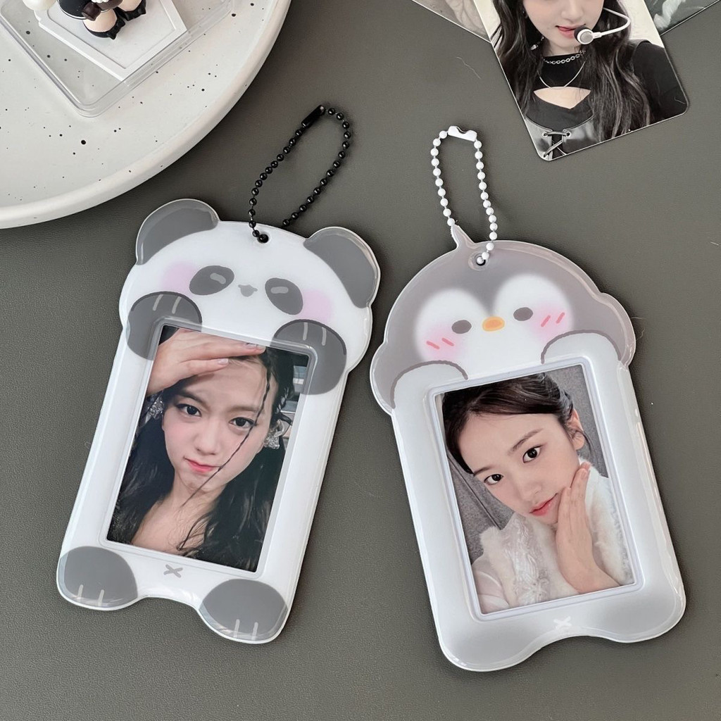 Động Vật Dễ Thương PVC Đựng Thẻ Ảnh Aidou Lưu Trữ ID Học Sinh Bảo Vệ Thẻ Thực Phẩm Hiển Thị Mặt Dây Chuyền Đổi Đến 9L0M