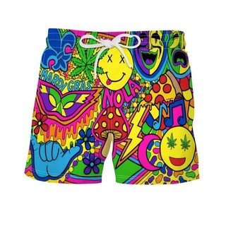 Quần ngắn SpongeBob SquarePants hoạt hình, chất liệu polyester thoáng khí, phù hợp đi biển
