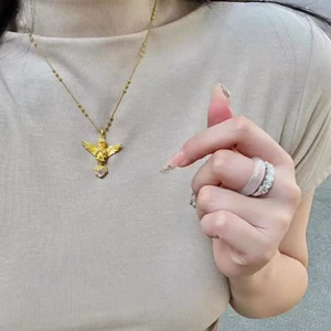 Vòng cổ tình yêu thiên thần vàng cao cấp sang trọng nhẹ cho nữ