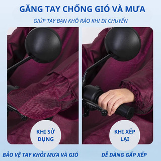 Áo mưa Bunnies House đi xe máy kín người, da cá cao cấp, chống thấm, siêu bền