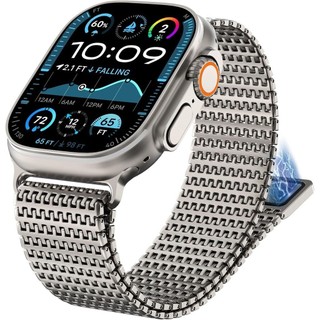 Domino magnetic integrated loop strap For Apple Watch Ultra 46/44/40/49/45/41/42/38/45mm iwatch Series Ultra/10/9/8/7/6/5/4/3/2/1/SE