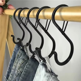 Móc hình chữ S chống gió bằng kim loại bền có khóa - Móc treo khăn quần áo chống rơi - Giá đựng đồ gia dụng