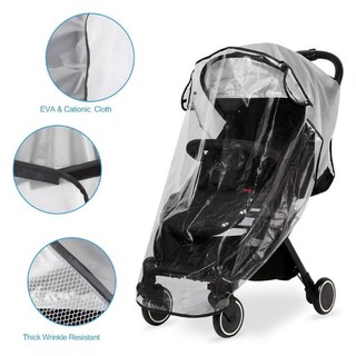 Cutep Trong Suốt Xe Đẩy Cho Bé Bao Mưa Tay Nhẹ Pram Shade Có Dễ Dàng Gấp