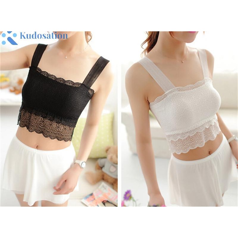 Kudosation Nữ Ren Gợi Cảm Móc Dây Áo Ngực Miễn Phí Dây Co Giãn Crop Tank Top
 Đẹp