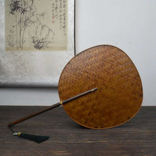 Phong Cách Trung Quốc Lớn Sơn Mài Tre Dệt Nhóm Quạt Cũ Hai Mặt Hanfu Palm Fan Handmade Trung Quốc Quạt Mùa Hè Thoáng Mát Quạt