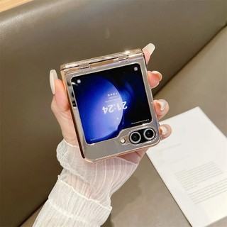 Vỏ Gương Trang Điểm Mạ Điện Samsung Galaxy Z Flip 5 Z Flip 4 Flip3 Bản Lề Mạ Điện Tất Cả Vỏ Bảo Vệ Vỏ Cứng Pc Cover