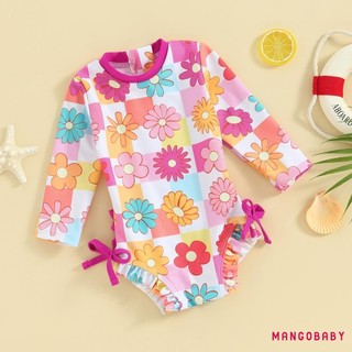 Mg-baby Girl 's Bikini Dài Tay Hoa In Hình Bướm Nơ Bơi Mùa Hè Tắm Đồ Bơi