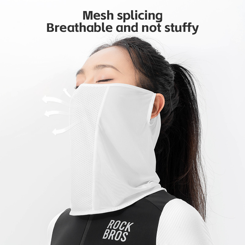 ROCKBROS Ice Silk Mask Treo Tai Chống Tia UV UPF50 + Khăn Xe Đạp Xe Máy Thoáng Khí Mặt nạ Chống Nắng Ngoài Trời Thể Thao