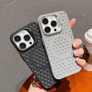 Mới Lưới tản nhiệt ĐIỆN THOẠI 15ProMax Từ tính iPhone 11 12 13 14 15 Pro Max Túi khí chống rơi Vỏ mềm chống sốc Vỏ điện thoại Vỏ bảo vệ màu trơn