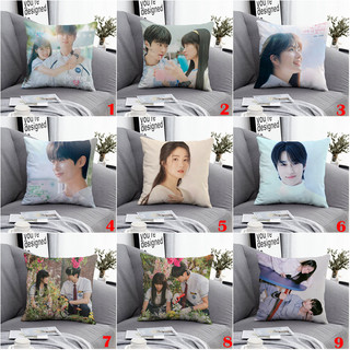 Phim Truyền Hình Hàn Quốc Lovely Runner Vỏ Gối Vuông Byeon Woo-seok & Hye-yoon Kim Một Mặt In Hình Sofa Polyester Gối Phòng Khách Trang Trí Nhà (Không Có Gối)
