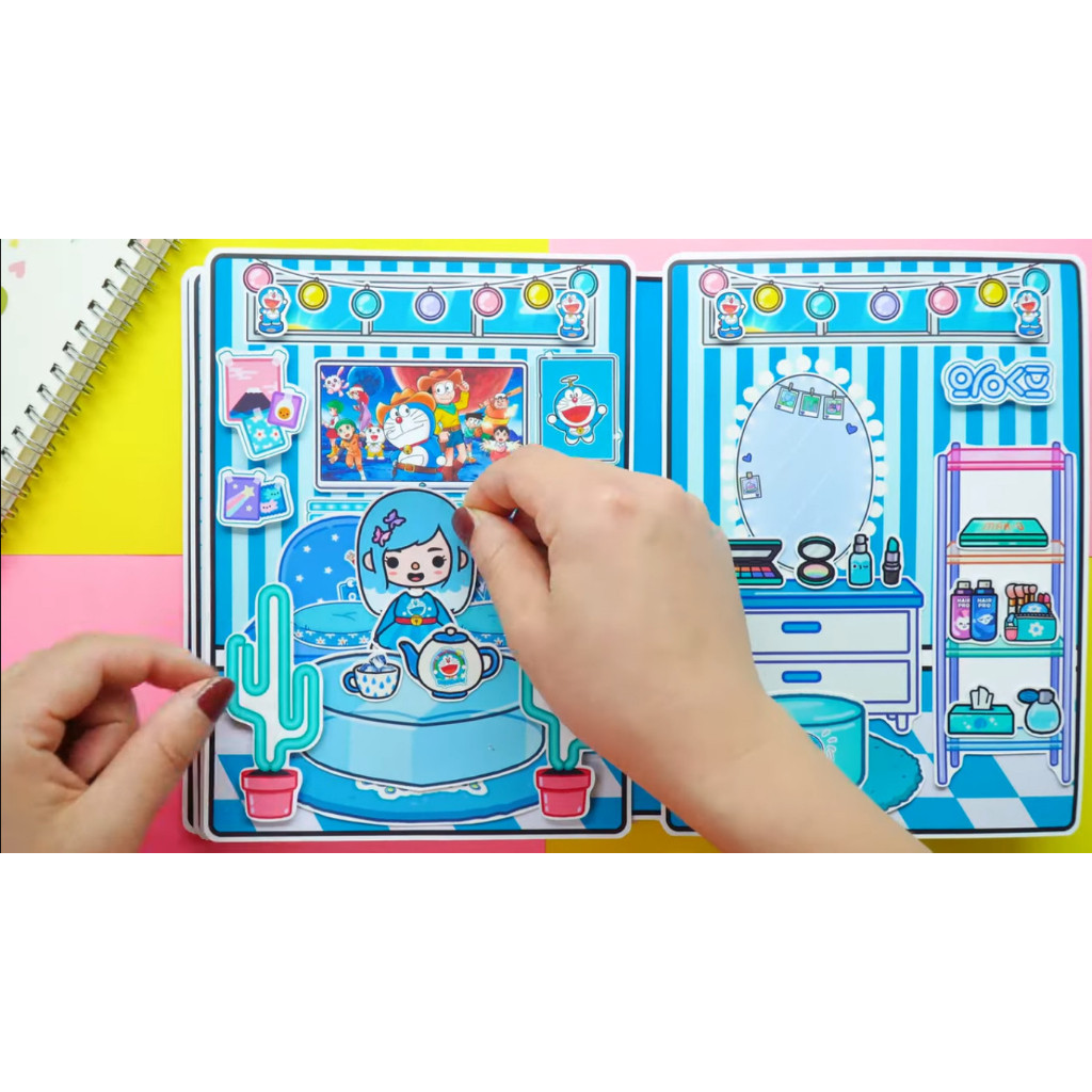 ĐỒ CHƠI NGÔI NHÀ BÚP BÊ GIẤY CẮT THỦ CÔNG DIY - Ngôi nhà của bé  Doraemon House In Quiet
