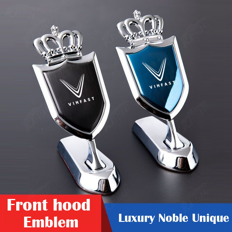 Vinfast Crown Mặt Trước Logo Ô Tô Hood Trang Trí Động Cơ Hood Miếng Dán Sửa Đổi Xe Phụ Kiện Phong Cách Thể Thao Cho VF 8 VF 9 VF E34 Lux A Fadil President SA VF E34