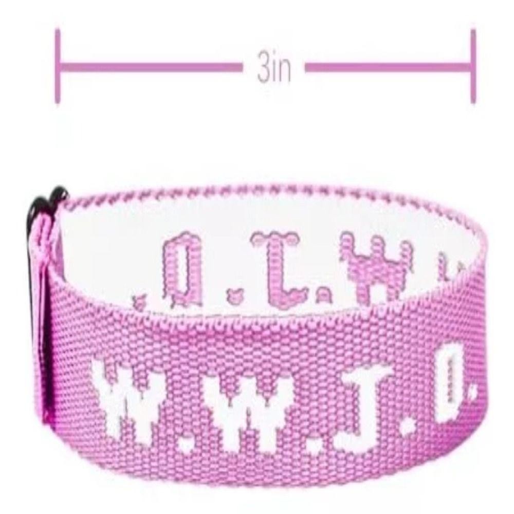 MERIGGIARE W.W.J.D. Webbing Vòng Tay, Chúa Giêsu Sẽ Làm Gì Dây Bện Đàn Hồi Vòng Tay, Phụ Kiện Thời Trang Màu Kẹo Cao Su Động Lực Dây Đeo Tay Dành Cho Nữ