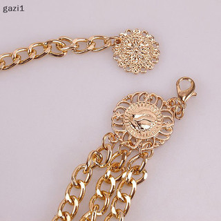 [gazi1] Thắt Lưng Thời Trang Nữ Hông Cao Cấp Vàng Bạc N Dây Kim Loại Chunky Viền Pha Lê Dây Xích Corset Dây Xích Boutique