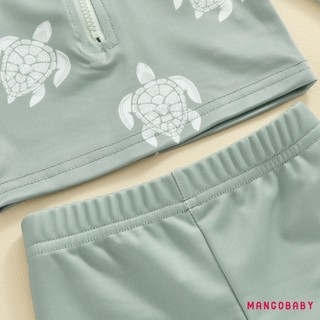 Bộ đồ bơi MG-Boys Rash Guard Áo thun dài tay in hình rùa có quần short và mũ Đồ bơi