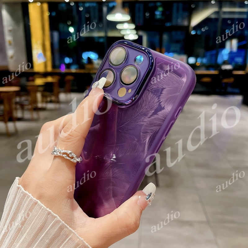 Ốp Điện Thoại Lấp Lánh Lông Vũ Laser Cho Oppo Reno 12F 12 12Pro 5G 4G 2024 Với Phim Bảo Vệ Ống Kính Máy Ảnh Trong Suốt Lông Vũ Vỏ Điện Thoại Cho Oppo Reno12F 5G Ốp Lưng