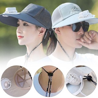Mũ câu cá ASDFGER, Mũ quạt sạc chống tia cực tím vành lớn, Di động có thể sạc lại chống nắng che nắng Mũ bóng chày cắm trại đi bộ đường dài