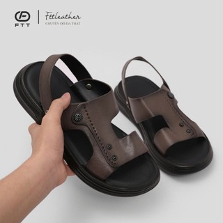 Dép Sandal Quai Hậu Nam FTT Leather Quai Da Cừu , Mặt Đế Da Microfiber Đế Siêu Nhẹ Có Đệm Cao Su