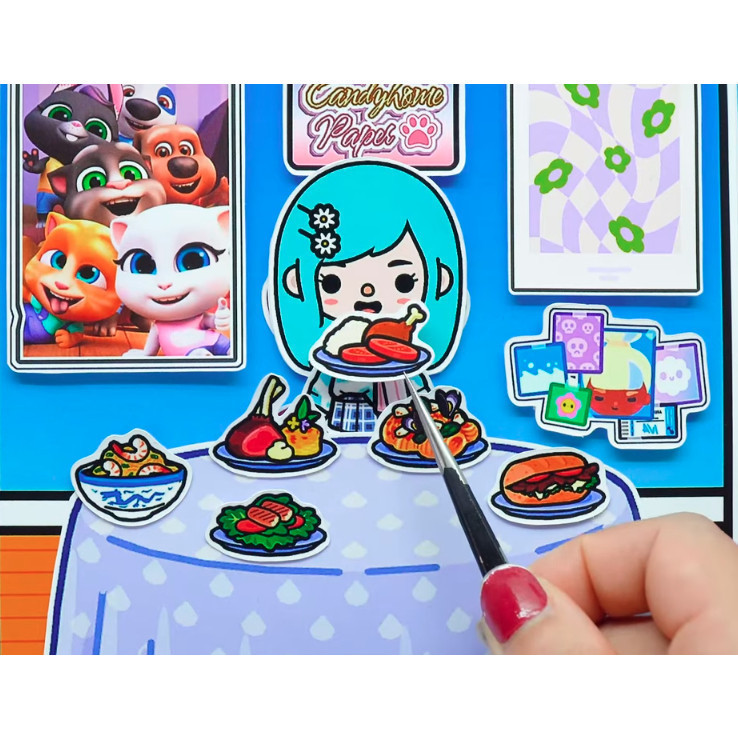 Búp bê giấy Ngôi nhà TOCA TOCA TOM and ANGELA wednesday house quiet book -TOCA TOCA