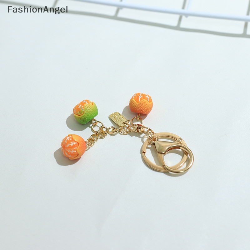 Fashionangel Mô Phỏng Dễ Thương 3D Cam Có Lá Móc Khóa Mặt Dây Chuyền Trái Cây Móc Khóa Túi Charm Chìa Khóa Tai Nghe Điện Thoại Mặt Dây Chuyền Phụ Kiện Trang Sức Quà Tặng TH