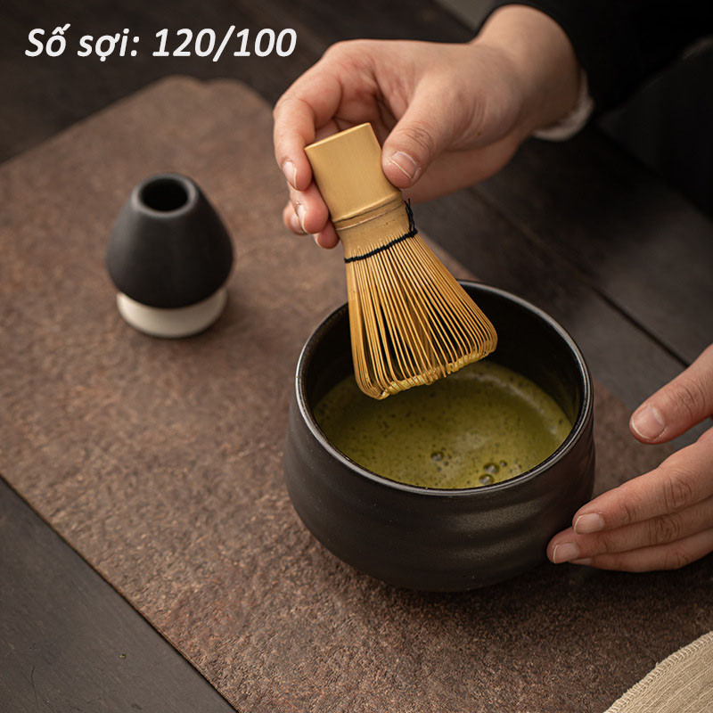 Chổi đánh Matcha, Cây khuấy trà xanh ,Dụng Cụ Pha Trà, Phụ Kiện Trà Nai Decor，Làm bằng tre