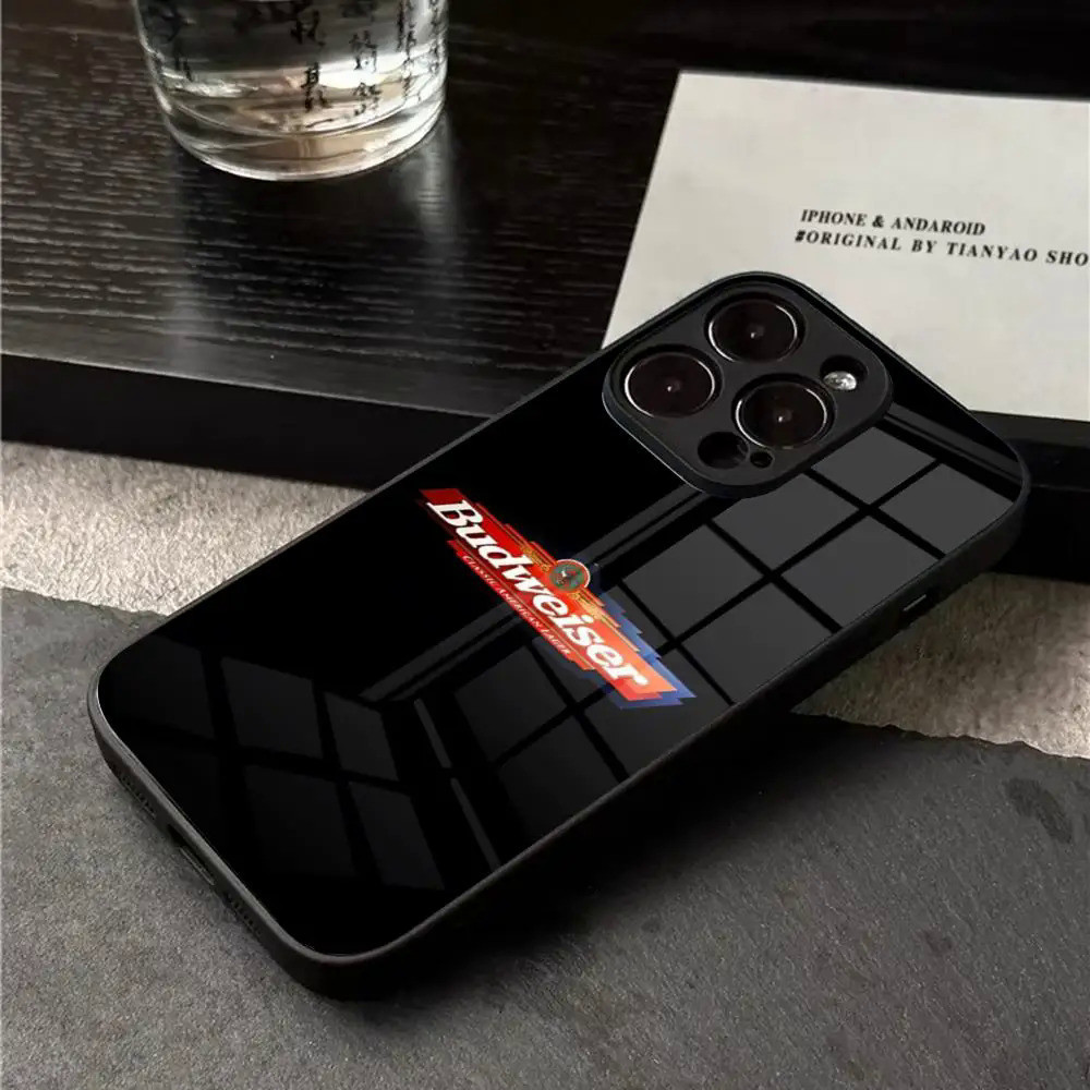 Ốp điện thoại bia BK-1 B-Budweiser cho Iphone 17,15 14 12 11 13 Pro Max Mini X 8 Xr Xs 7 Puls 6 pha lê 0821
