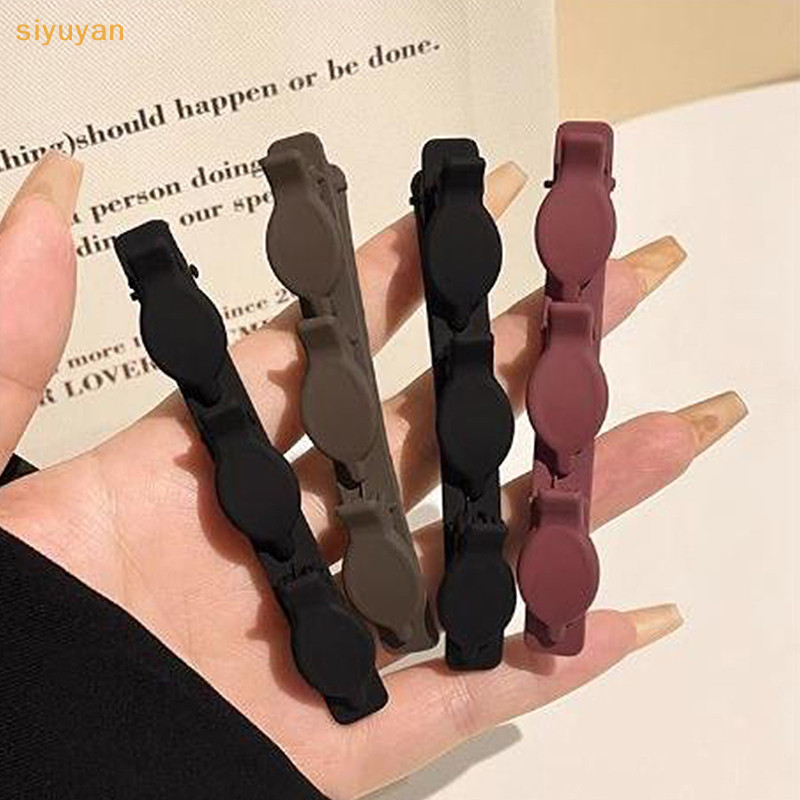 Siyuyan Màu Trơn Kẹp Tóc Cắt Tóc Nổ Đầu Trước Kẹp Đổ Barrettes Phụ Kiện Tóc VN