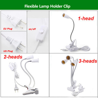 Giá đỡ đèn bàn linh hoạt 360 độ E27 Ổ cắm đèn đế Cáp kẹp cổ ngỗng có công tắc bật tắt cho cây trồng gia đình 17VN1
