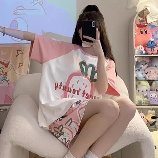 Bộ Đồ Ngủ Cho Nữ Mùa Hè Tay Ngắn Hoạt Hình Có Thể Mặc Bên Ngoài Chó Pacha Kích Thước Lớn Xuân Thu Mùa Hè Mỏng Quần Áo Nhà Bộ Đồ Hai Mảnh